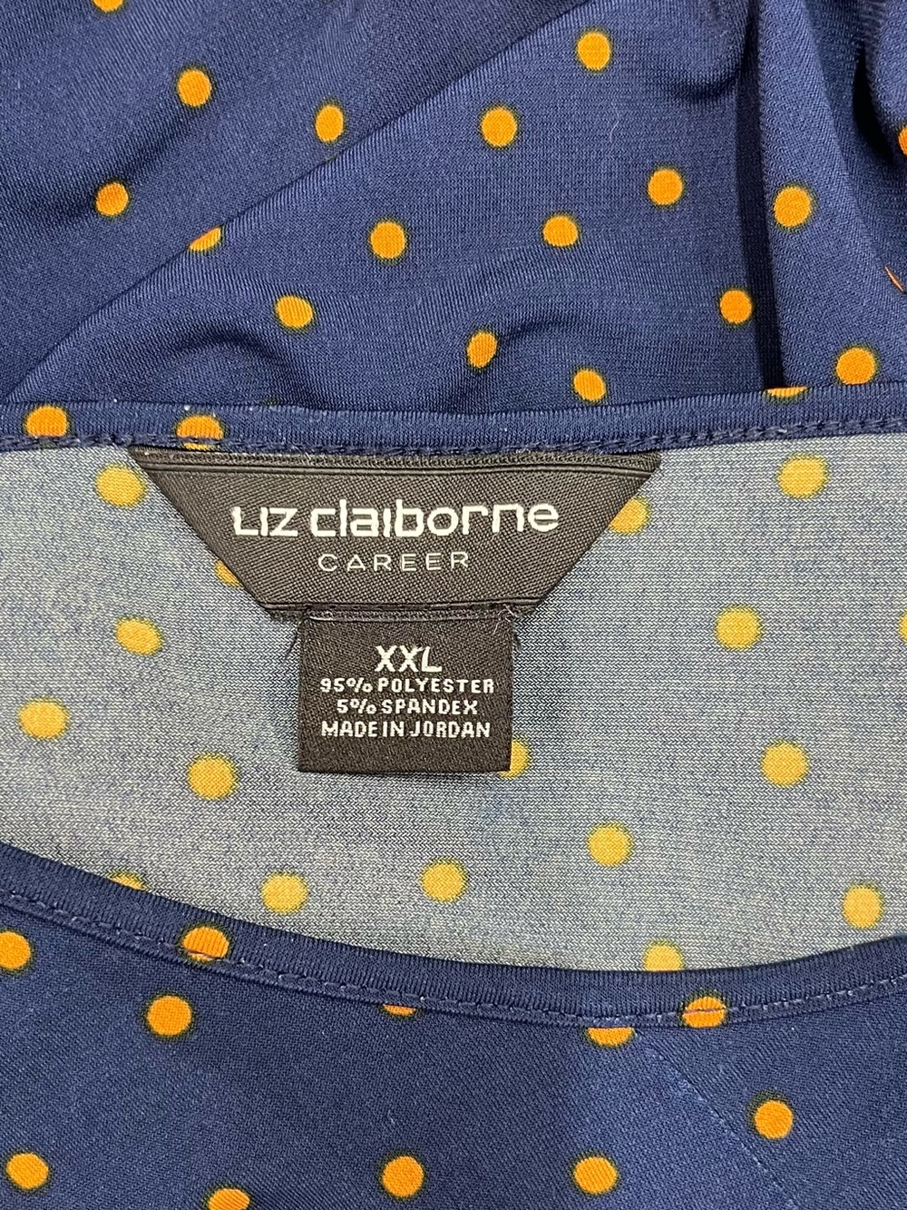 Liz Claiborne navy dotted blouse size XXL - Picture 5 of 7